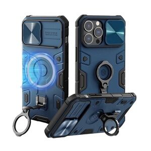 Blue Phone Case with Ring Holder